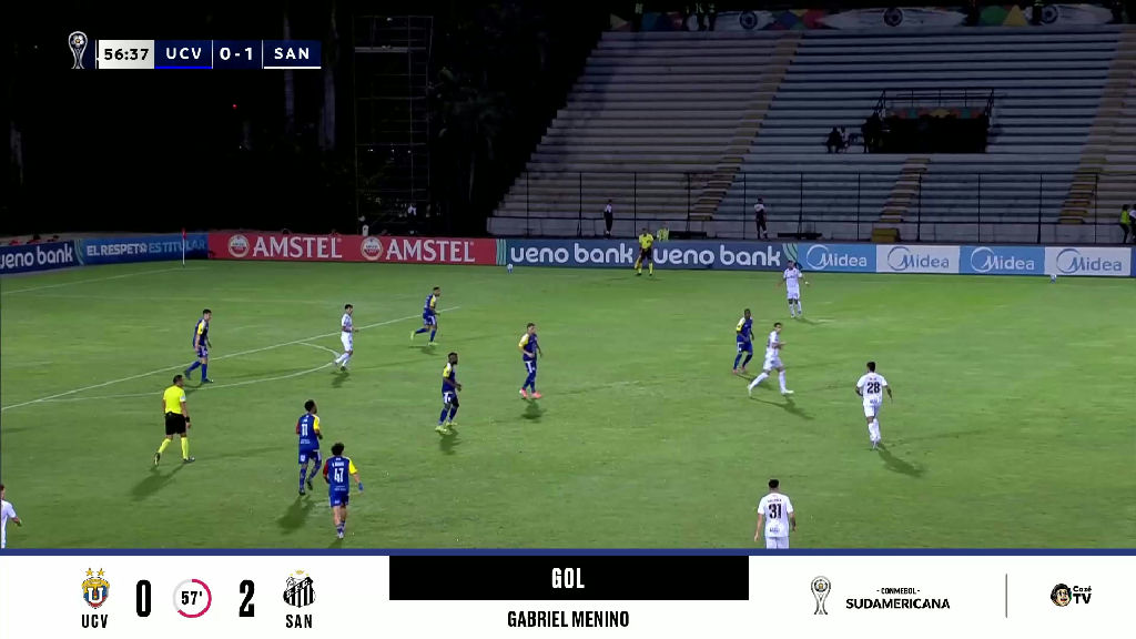 Gabriel Menino amplia vantagem do Santos com gol decisivo na Sul-americana