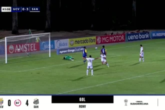 Santos goleia e Rony sela vitória em confronto da Sul-americana