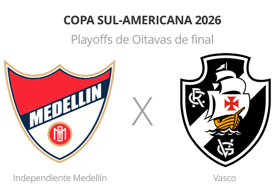 Independiente Medellín e Vasco duelam pelos playoffs da Copa Sul-americana 2026