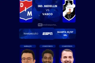 Vasco enfrenta o Independiente Medellín pela Copa Sul-americana com transmissão da ESPN