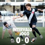 Empate sem gols marca o primeiro tempo entre Santos e Vasco no Brasileiro Sub-20