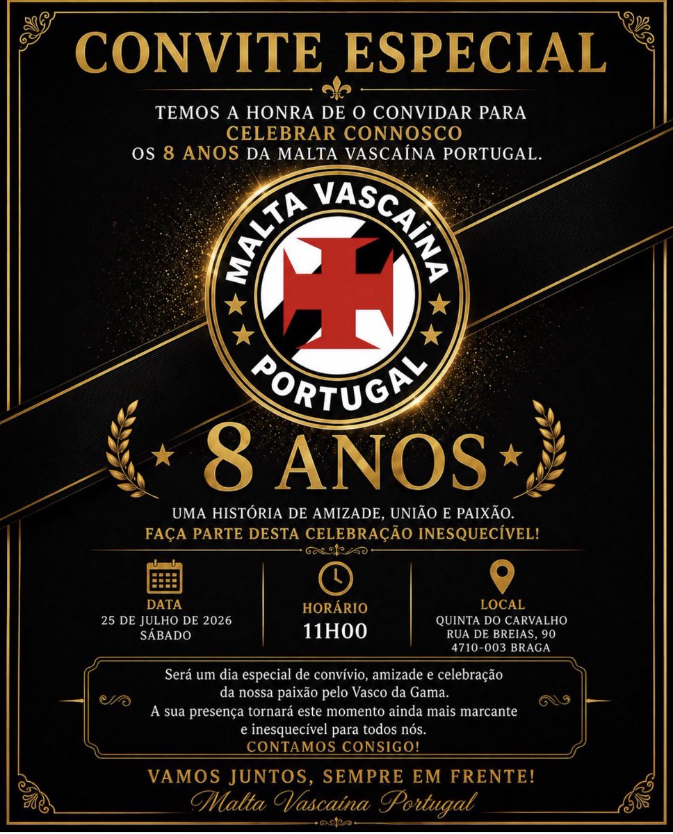 Malta Vascaína Portugal celebra oito anos de história e união em Braga