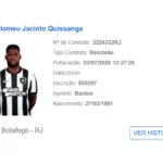 Bastos tem rescisão contratual oficializada pelo Botafogo após ausência