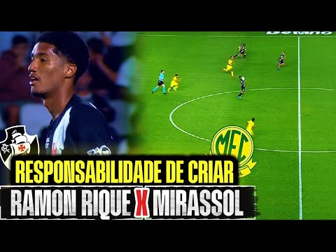 Ramon Rique assume a criação no meio-campo do Vasco em desafio contra o Mirassol