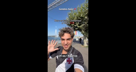 Vasco da Gama em Genebra: camisa cruzmaltina é reconhecida na Suíça