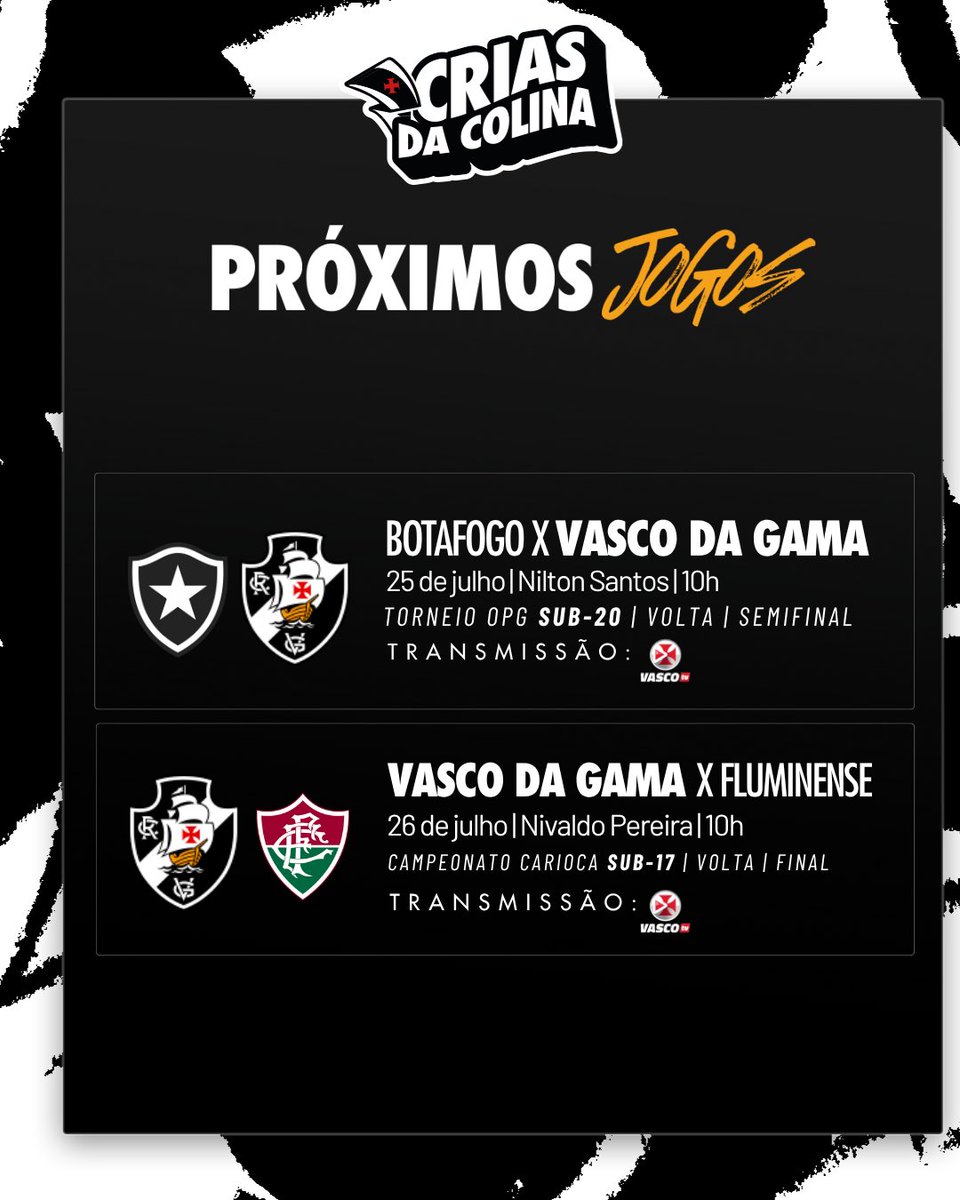 Vasco define agenda decisiva para categorias de base no fim de semana
