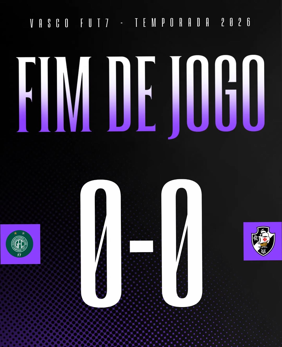 Vasco e Guarani empatam sem gols em duelo pela Copa do Brasil de futebol 7