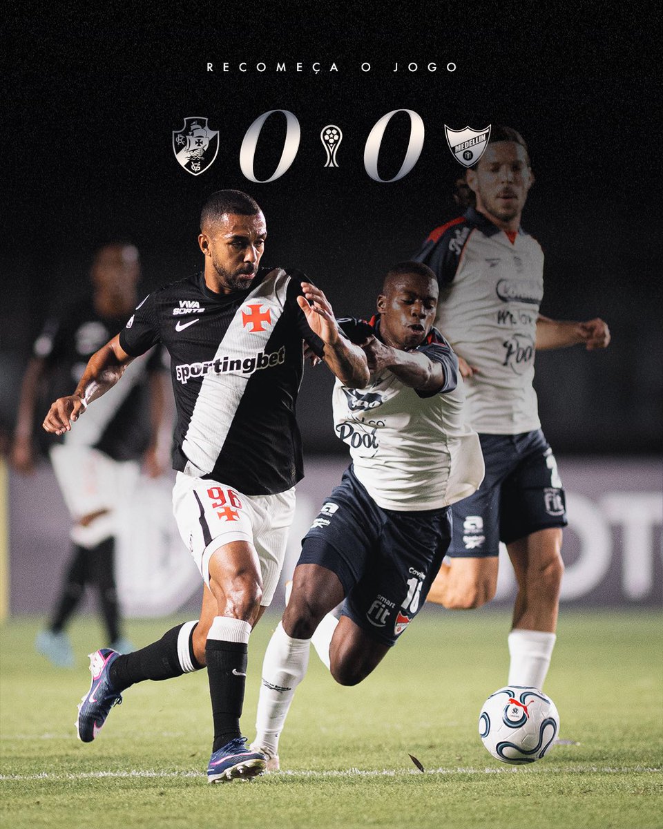 Vasco mantém equipe titular para o início do segundo tempo