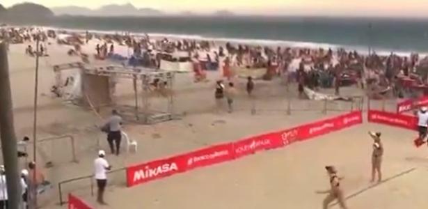 Ventos de 100 km/h forçam adiamento de etapa do circuito mundial de vôlei de praia