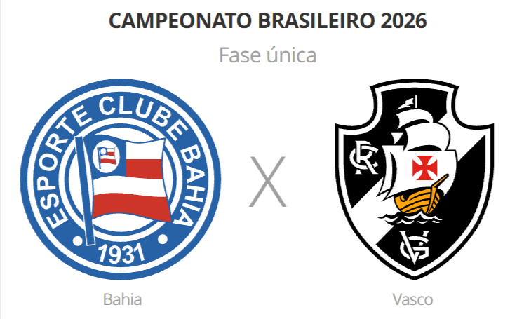 Bahia e Vasco se enfrentam na Arena Fonte Nova pela 22ª rodada do Brasileirão