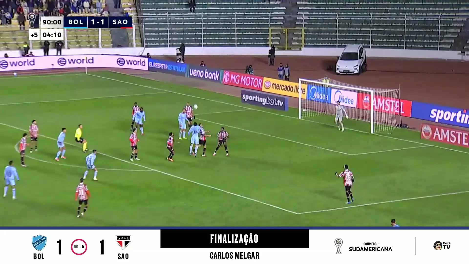 Bolívar e São Paulo empatam em duelo decisivo pela Copa Sul-americana