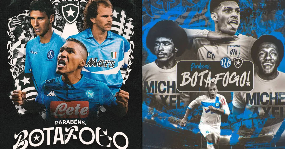 Botafogo celebra 122 anos com homenagens internacionais de Napoli e Olympique de Marselha