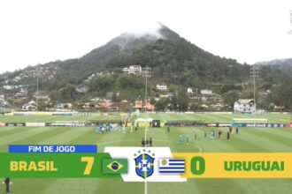 Brasil aplica goleada histórica sobre o Uruguai em amistoso da categoria sub-15