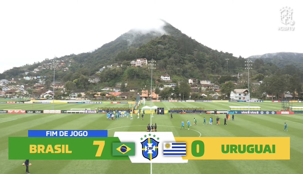 Brasil aplica goleada histórica sobre o Uruguai em amistoso da categoria sub-15
