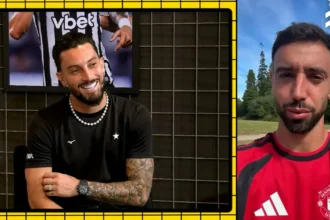 Bruno Fernandes brinca sobre evolução de Alex Telles em cobranças de falta