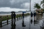 Chuva constante marca segunda-feira em Santos com temperaturas amenas