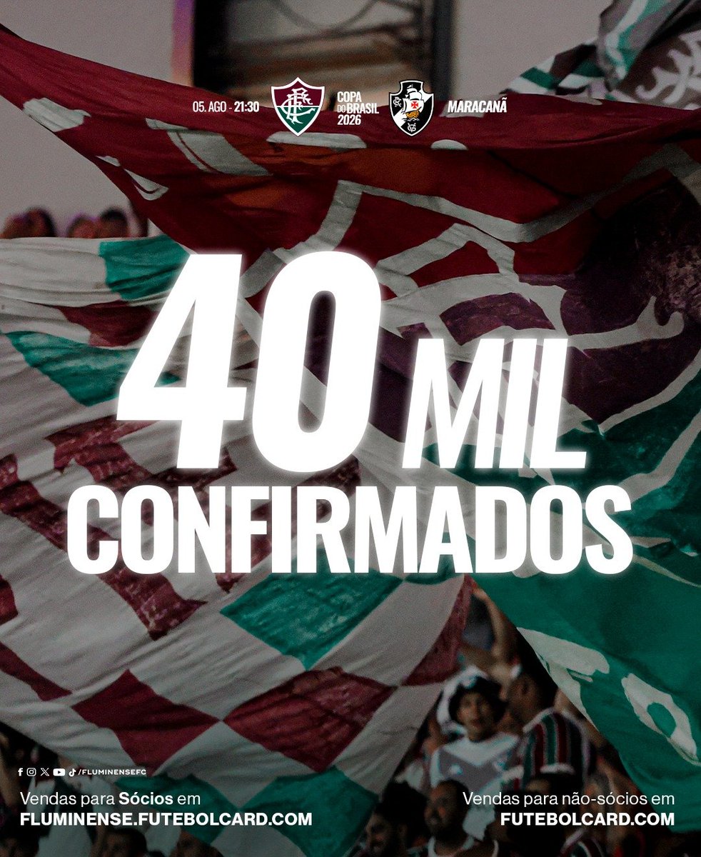 Clássico entre Fluminense e Vasco atinge a marca de 40 mil ingressos vendidos