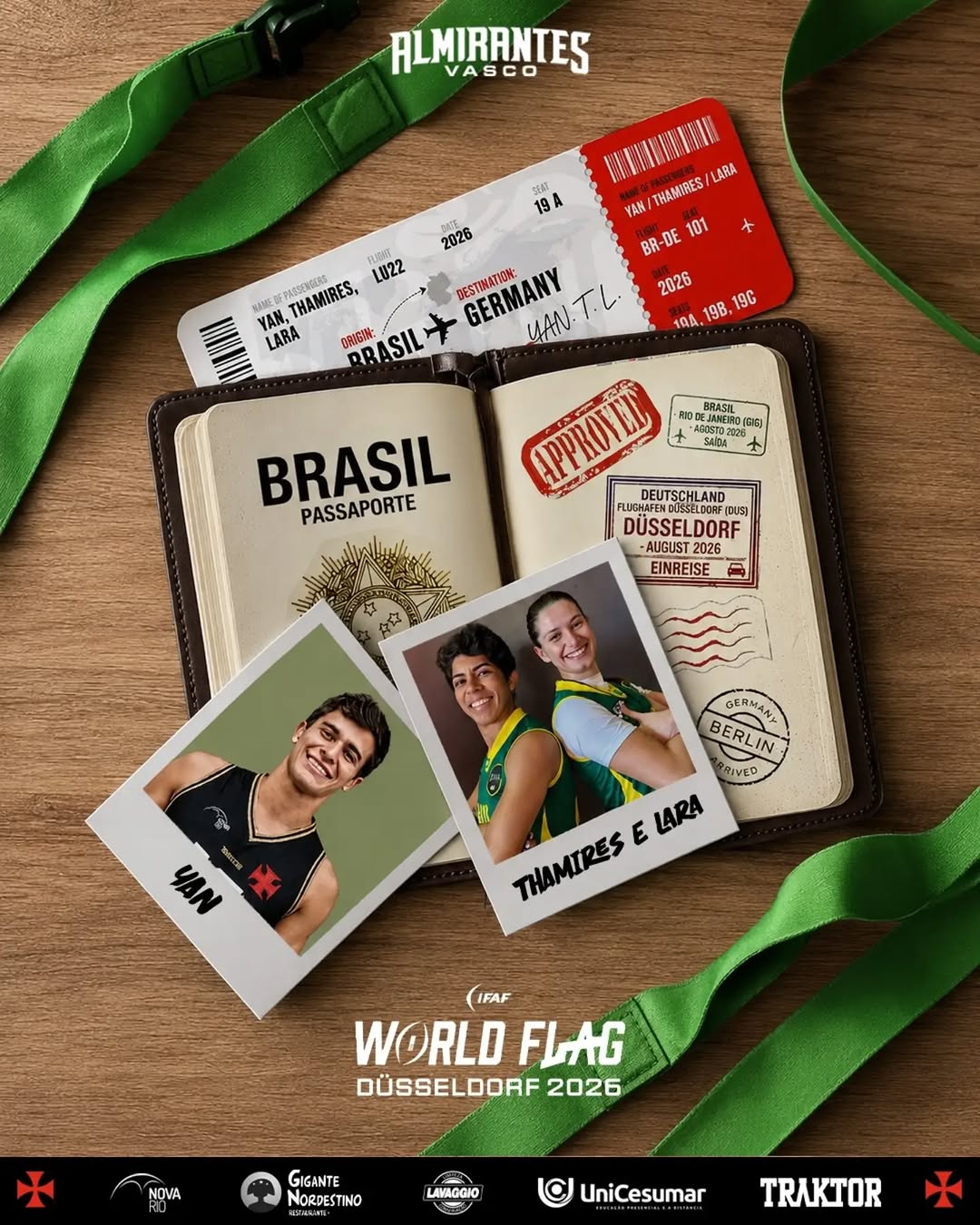 Convocação para o Mundial de Flag Football 2026 leva atletas do Vasco Almirantes à Alemanha