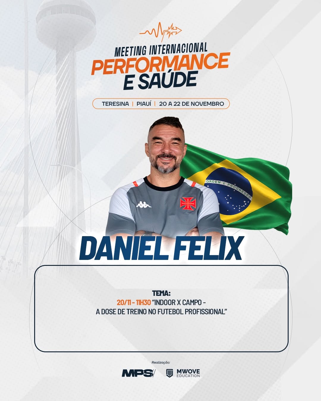 Daniel Felix discute a ciência do treinamento no futebol em evento em Teresina