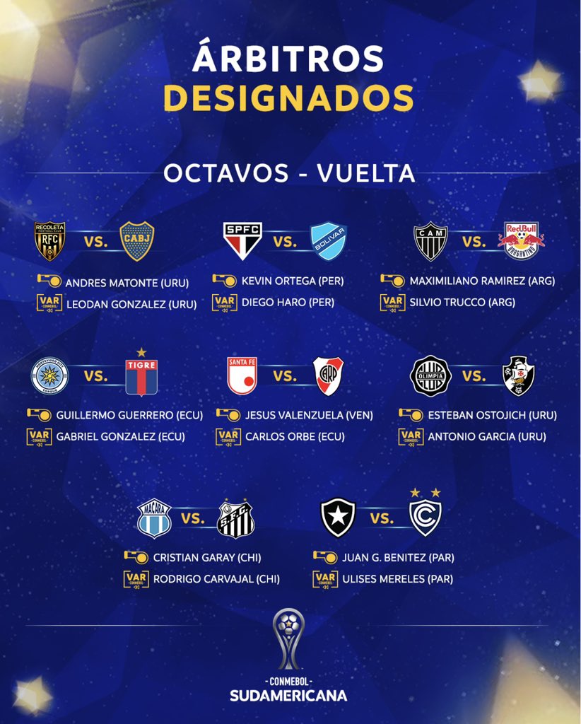 Definida a arbitragem para os confrontos de volta das oitavas da Copa Sul-americana