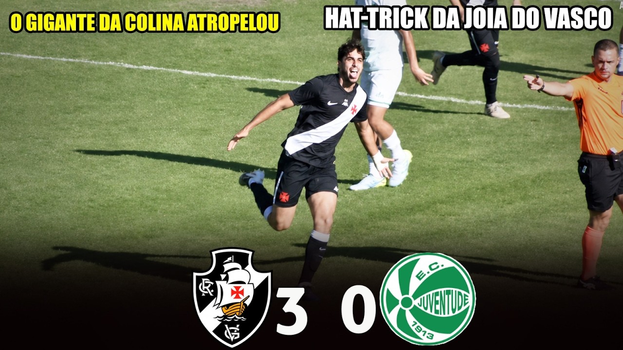 Diego Minete brilha com hat-trick em vitória do Vasco sobre o Juventude pelo Brasileiro Sub-17