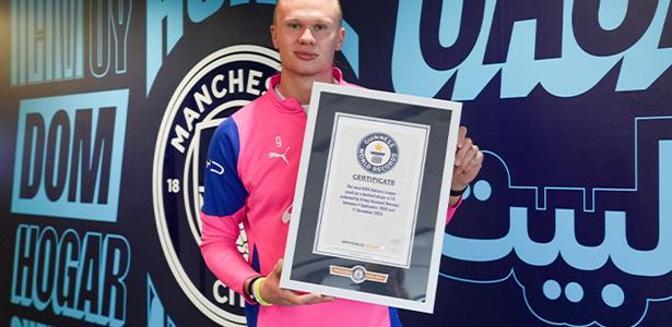 Erling Haaland é oficializado no Guinness World Records por feitos históricos