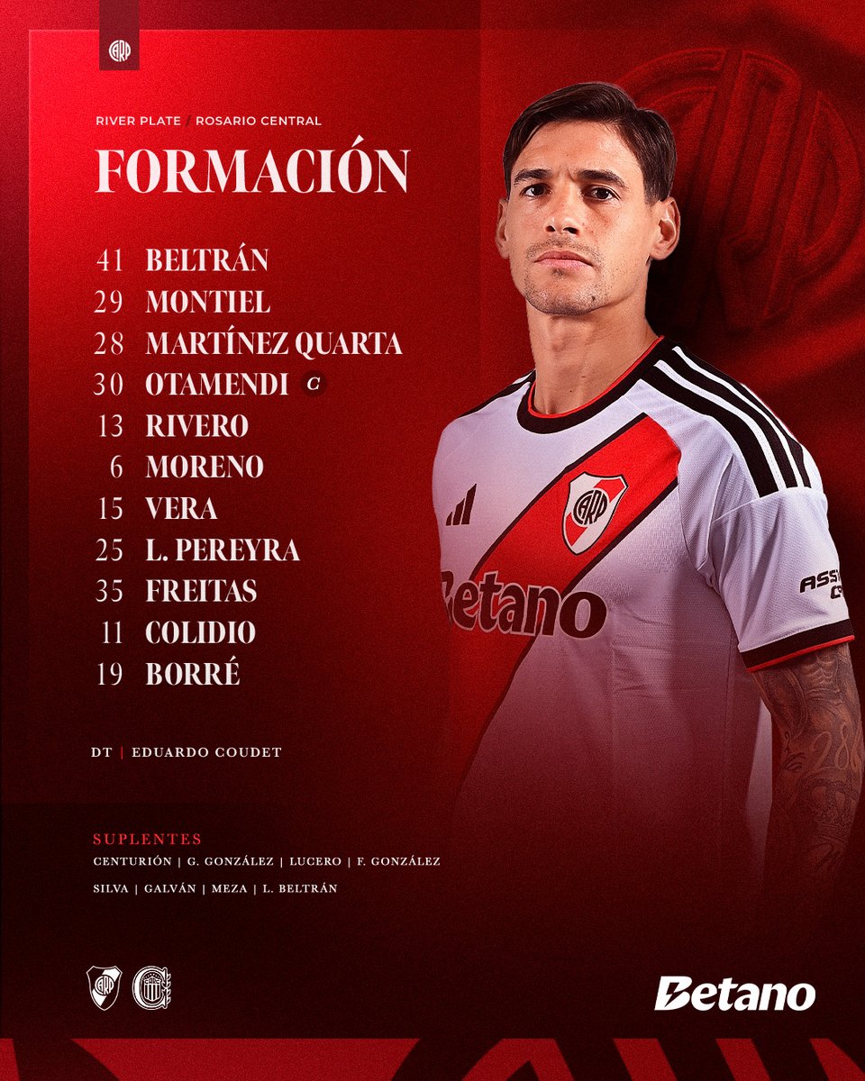 Facundo Colidio ganha titularidade no River Plate em confronto contra o Rosario Central