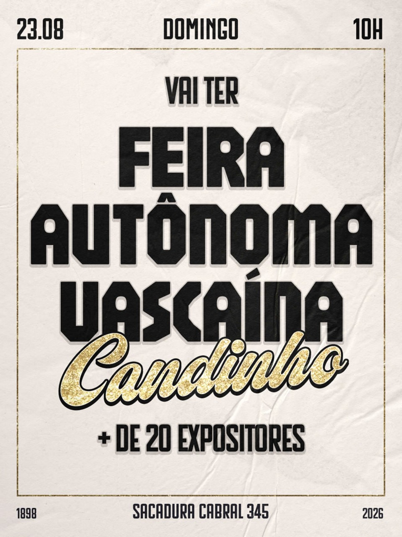 Feira Autônoma Vascaína reúne expositores no Centro Cultural Candinho neste domingo