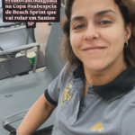 Fernanda Nunes representa o Vasco no Circuito Sabesp de Remo de Praia em Santos