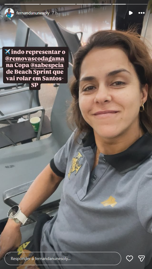 Fernanda Nunes representa o Vasco no Circuito Sabesp de Remo de Praia em Santos