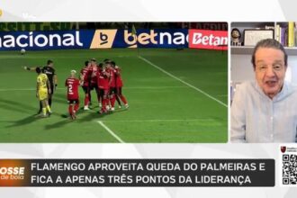 Flamengo reduz distância para o Palmeiras na tabela após tropeço do rival