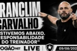 Franclim Carvalho assume responsabilidade após desempenho abaixo do esperado no Botafogo
