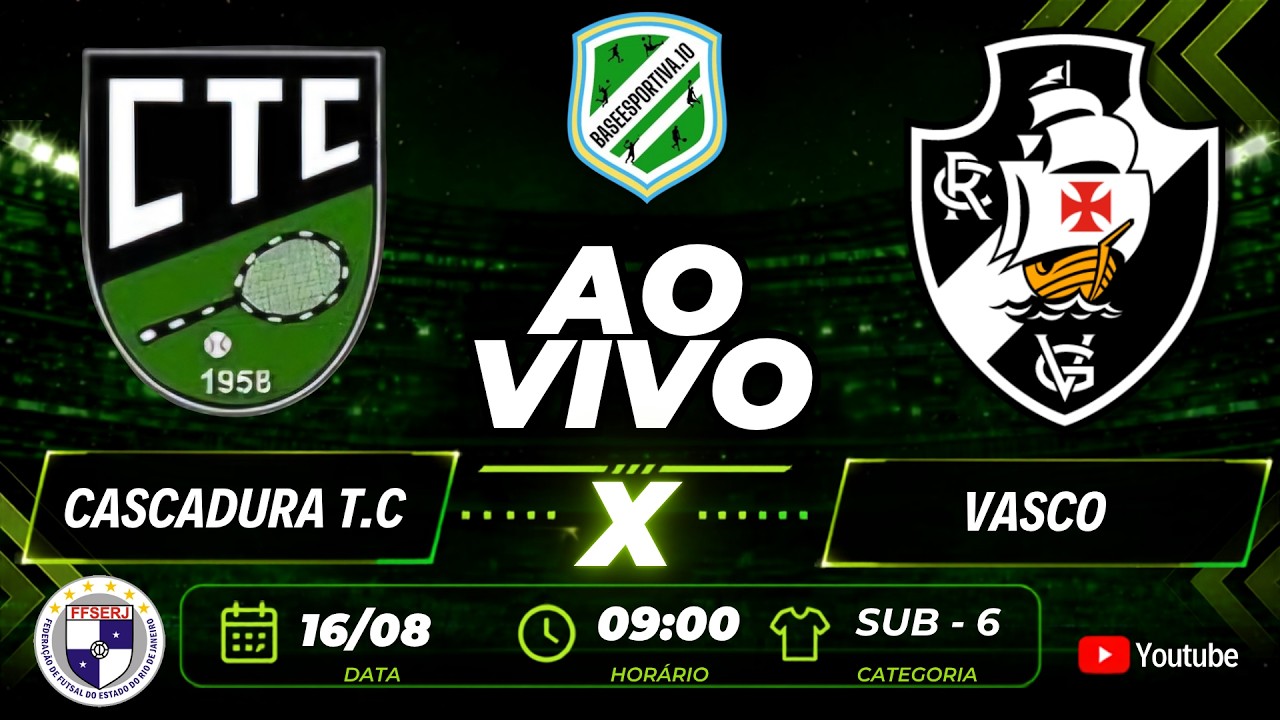 Futsal sub-6 coloca Cascadura e Vasco frente a frente em duelo pelo estadual