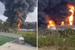 Incêndio destrói fábrica de solventes em Itaquaquecetuba