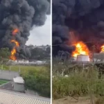 Incêndio destrói fábrica de solventes em Itaquaquecetuba