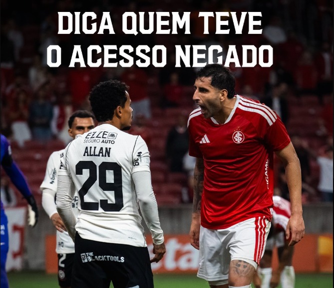 Internacional elimina Corinthians e torcedores celebram com memes nas redes sociais