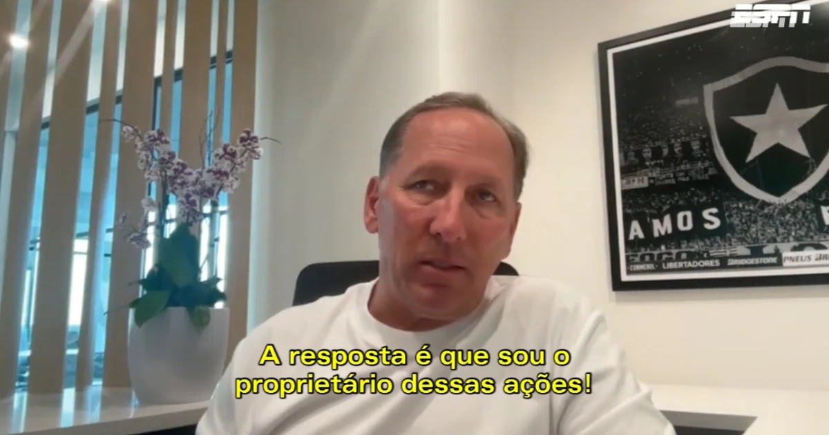 John Textor reafirma propriedade de ações e contesta gestão do Botafogo