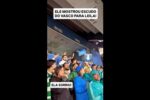Leila Pereira reage com sorriso ao ser surpreendida por escudo do Vasco em estádio