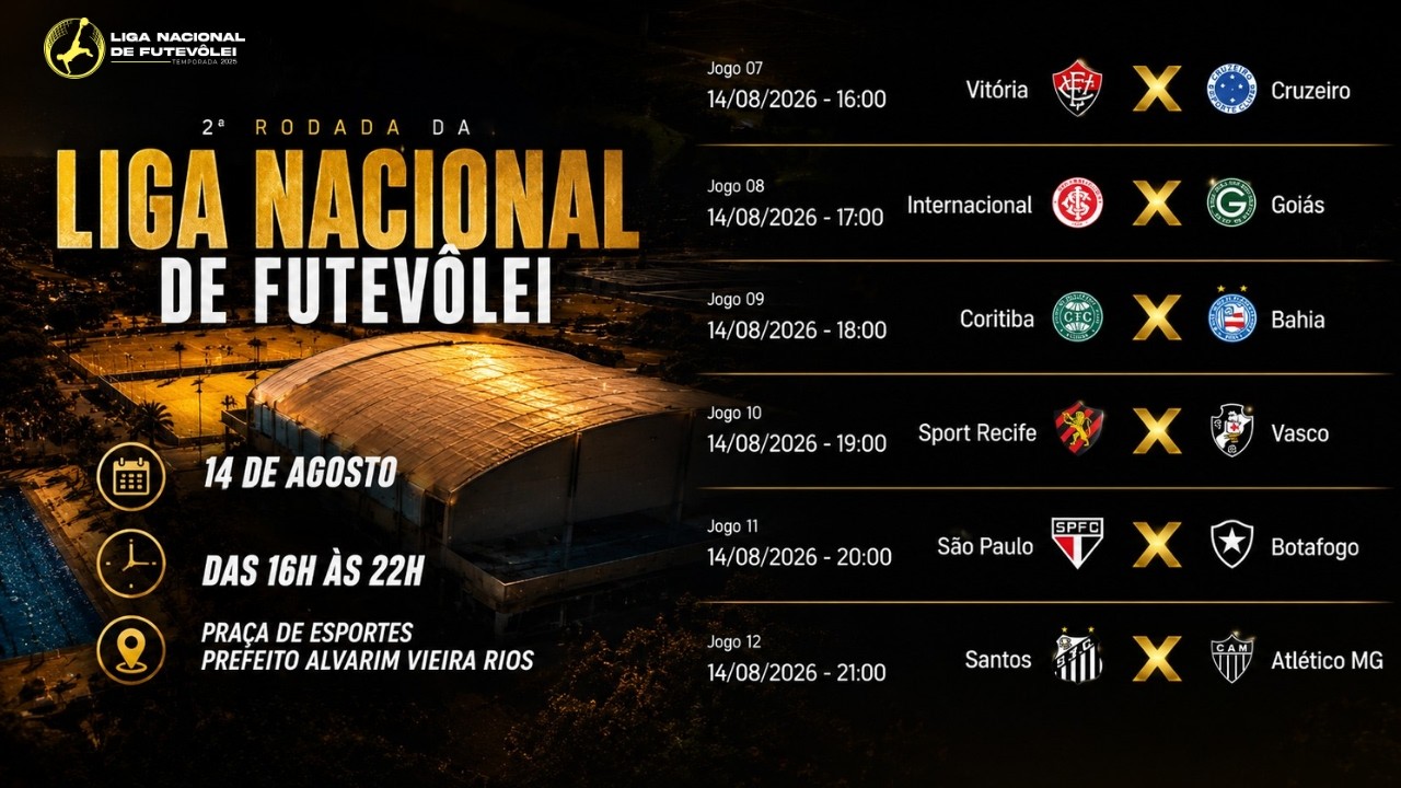 Liga Nacional de Futevôlei movimenta Praça de Esportes com rodada decisiva