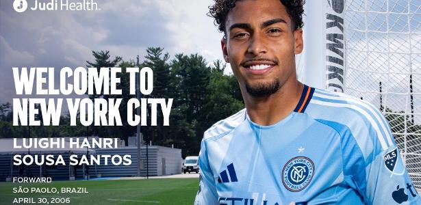 Luighi celebra primeiro gol pelo New York City FC na Major League Soccer