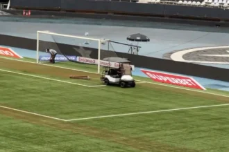 Manutenção no gramado do Nilton Santos ocorre horas antes de Botafogo e Athletico-pr