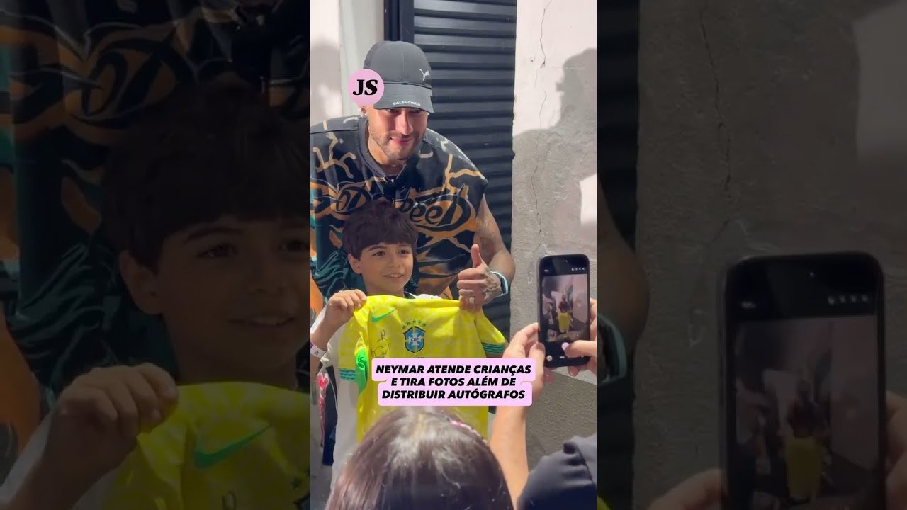 Neymar proporciona momento especial a jovens torcedores em São Januário