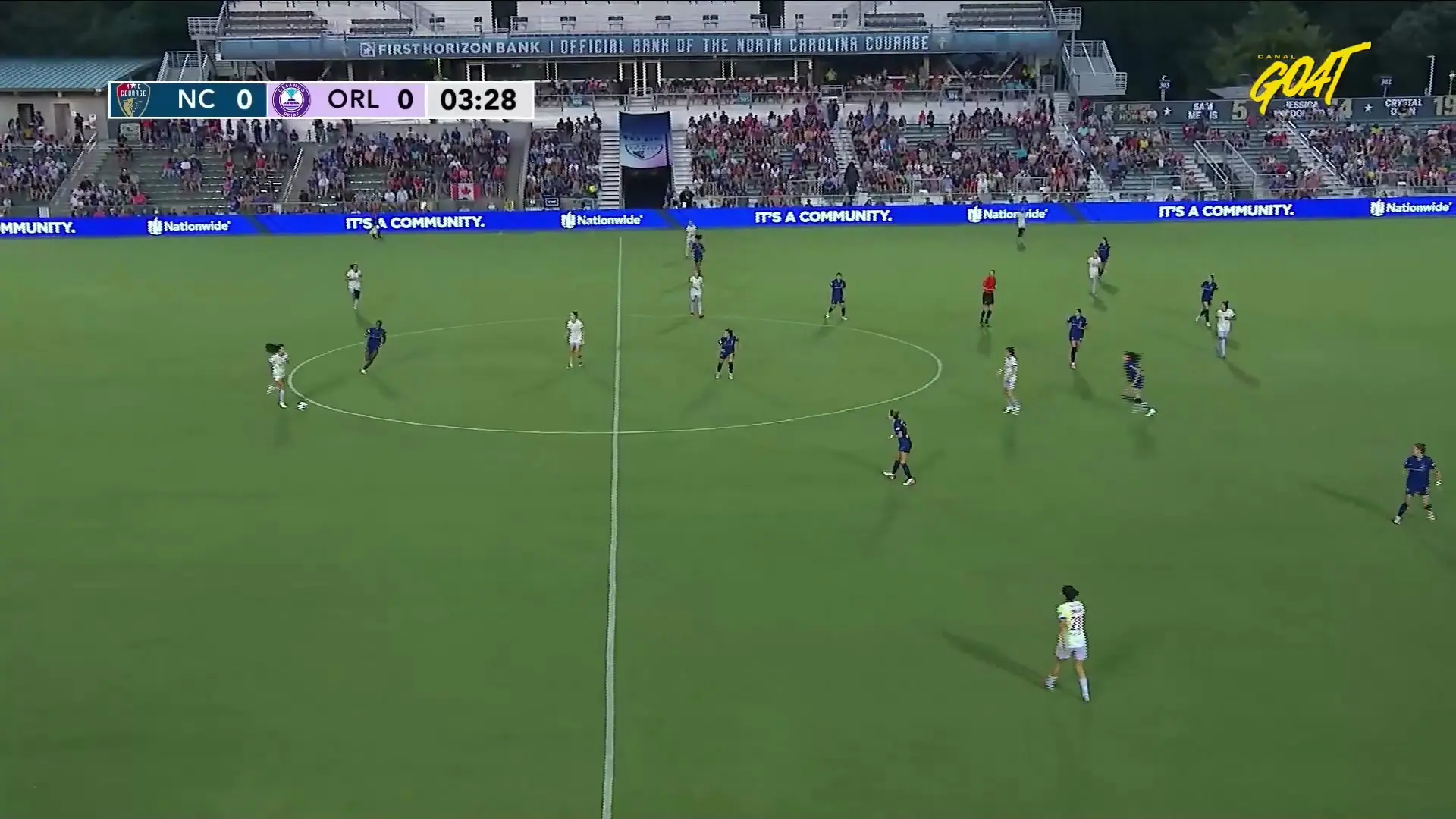 NWSL registra início de confronto equilibrado entre North Carolina Courage e Orlando Pride