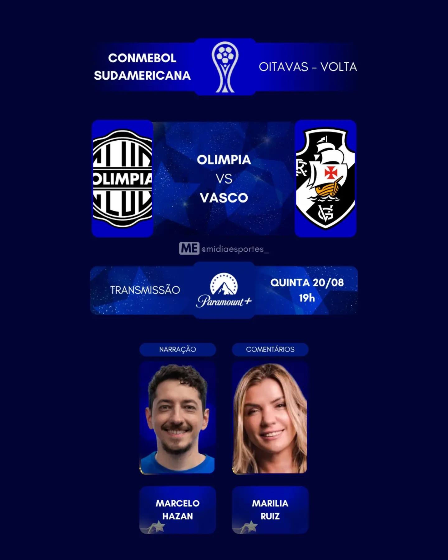 Olimpia e Vasco decidem vaga nas oitavas da Copa Sul-americana