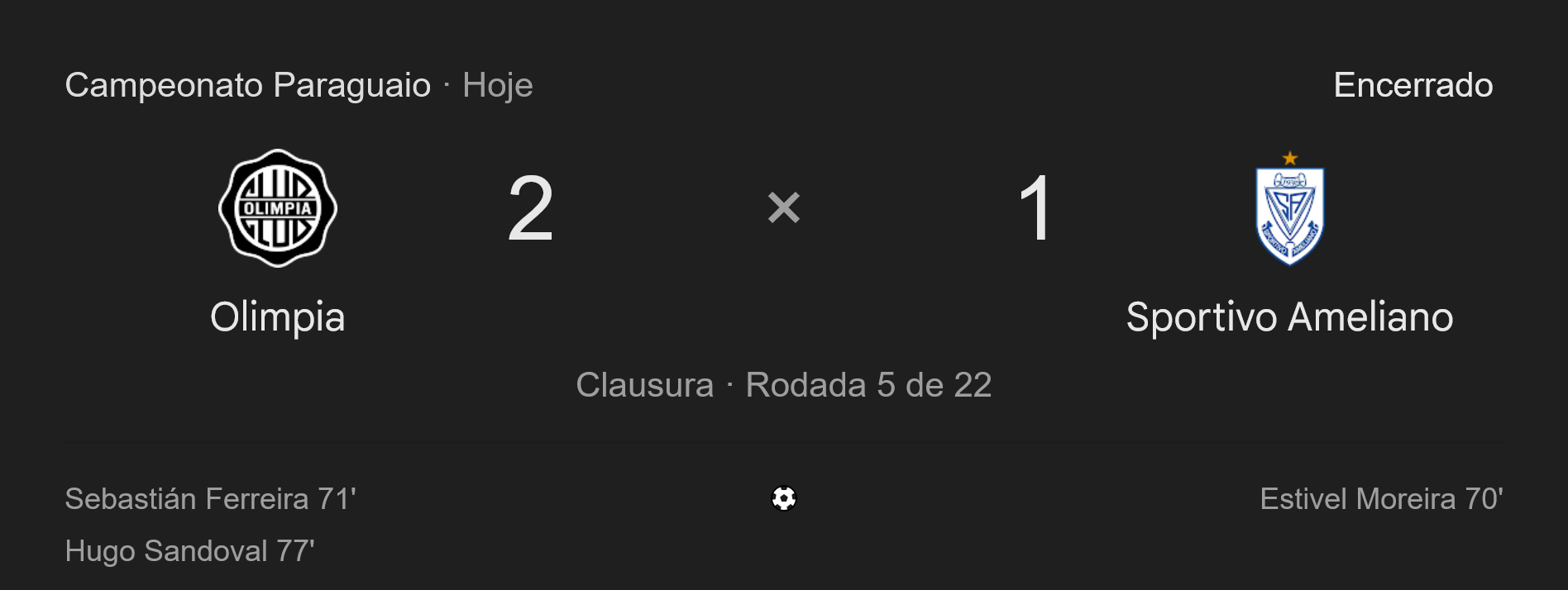 Olimpia supera Sportivo Ameliano e ganha confiança antes de duelo contra o Vasco