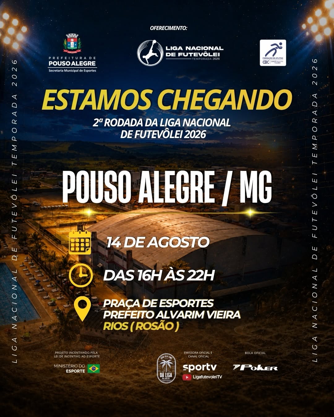 Pouso Alegre recebe a segunda rodada da Liga Nacional de Futevôlei 2026