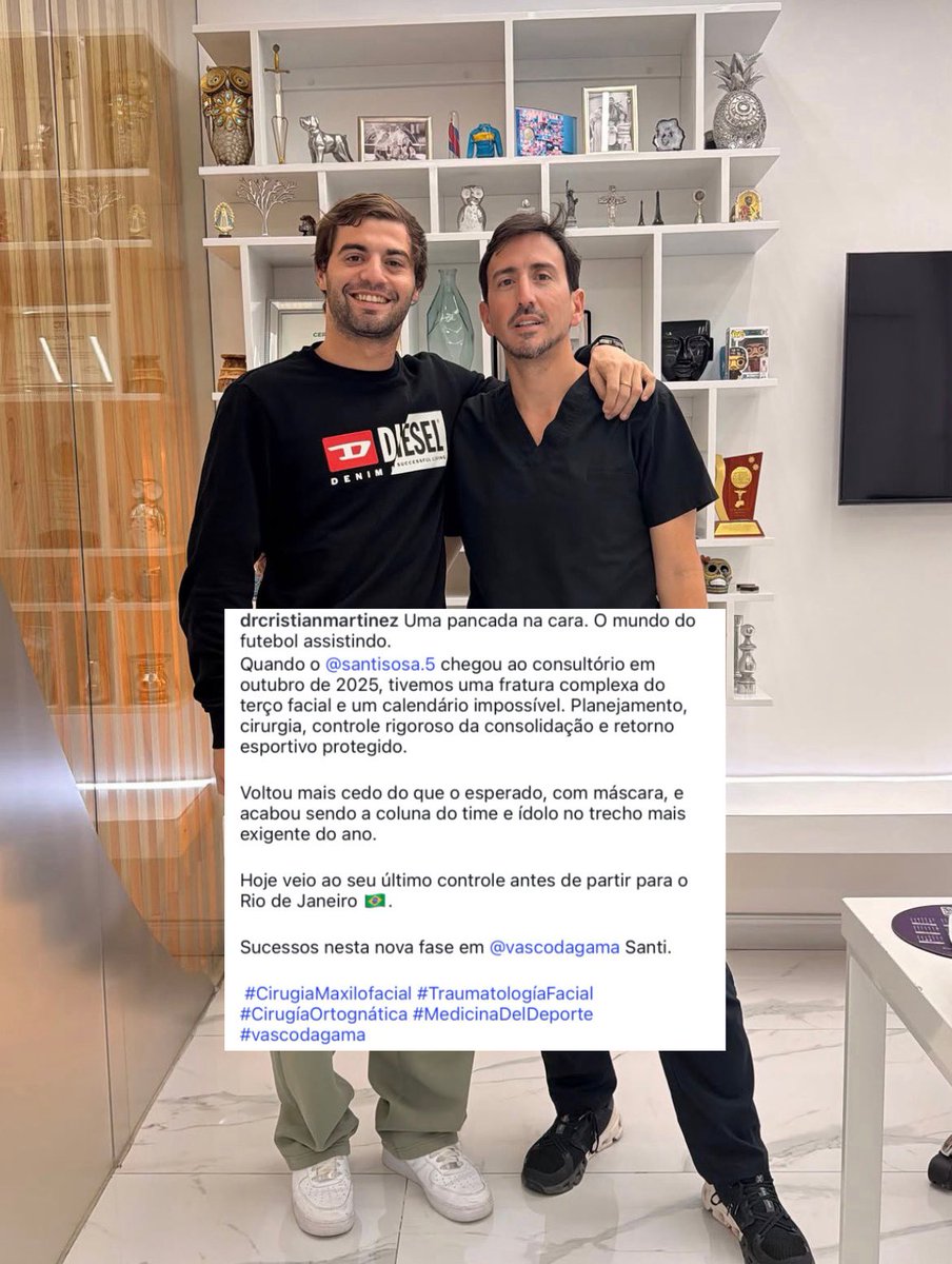 Santiago Sosa conclui tratamento facial e reforça elenco do Vasco
