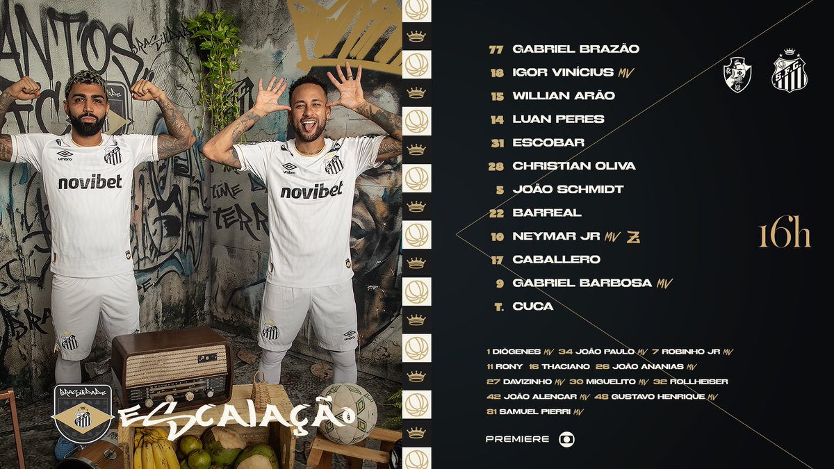 Santos define escalação oficial para confronto decisivo contra o Vasco
