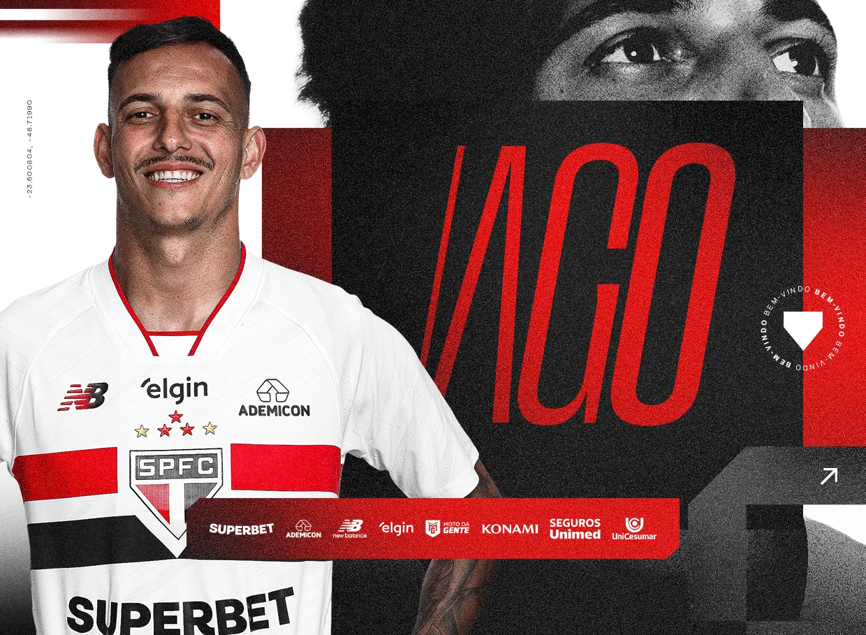 São Paulo confirma chegada de Iago Borduchi por empréstimo para o elenco de Dorival Júnior