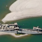 Seca histórica no rio Danúbio revela navios nazistas naufragados